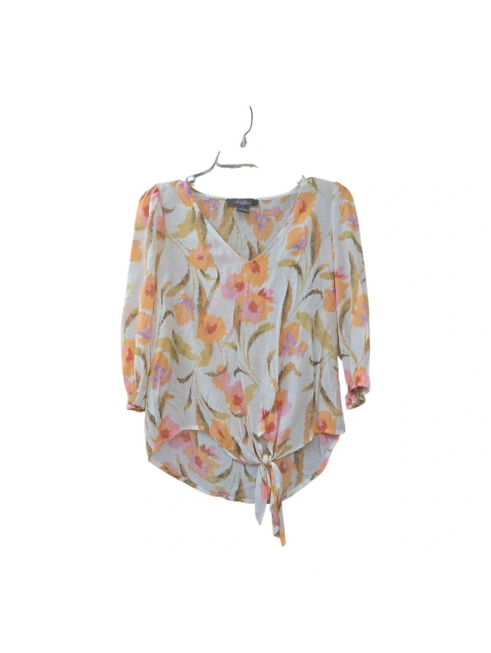 Olivia & martin white peach floral blouse
